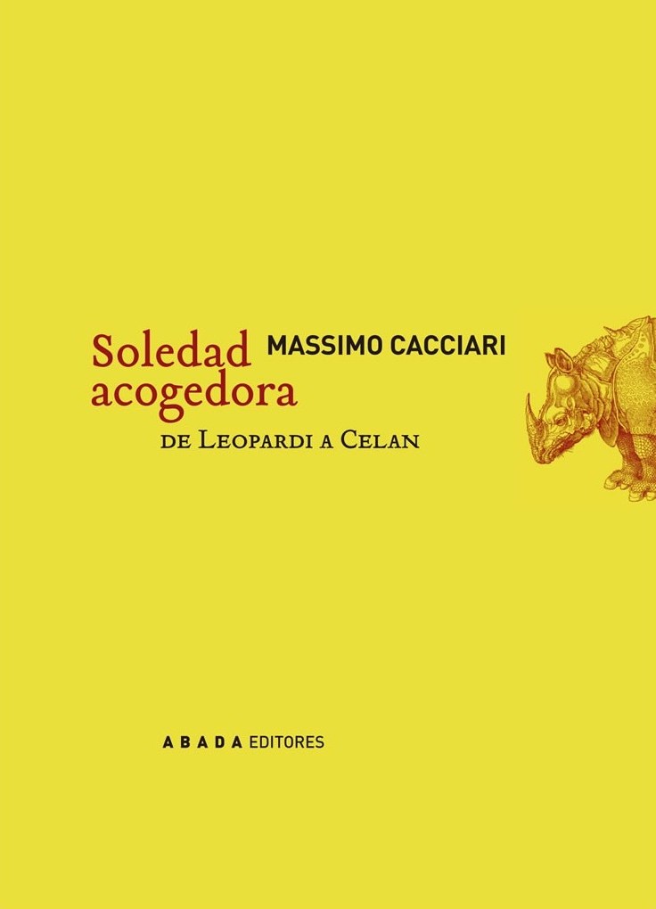 Portada de Soledad acogedora. De Leopardi a Celan