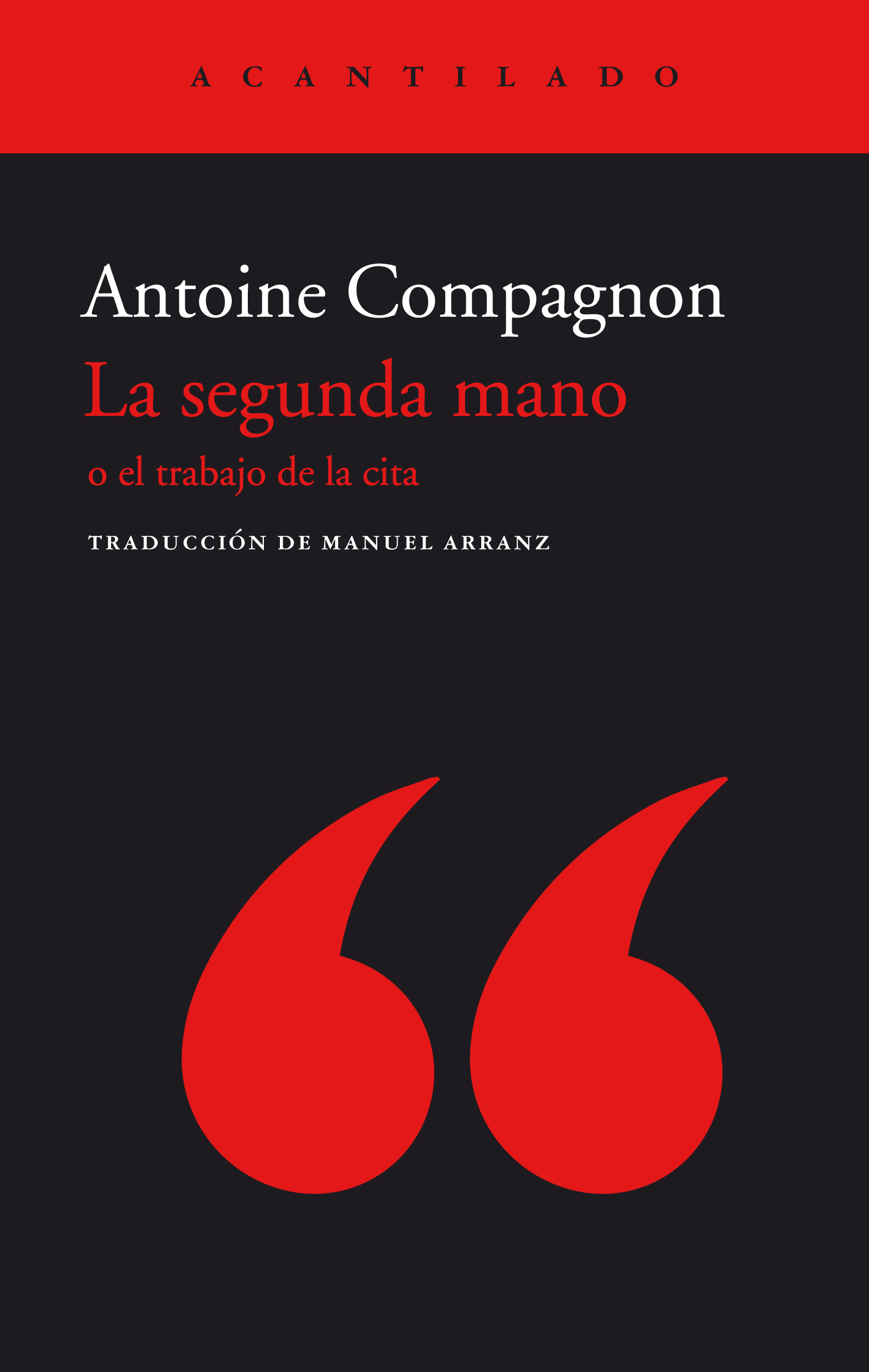 Portada de La segunda mano o el trabajo de la cita